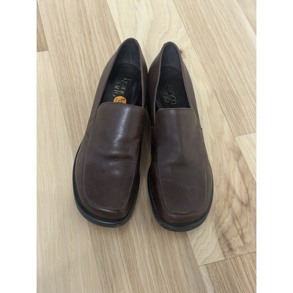 Franco Sarto Bocca Block Heel Loafers In Brown Size 8.5M - Picture 9 of 9